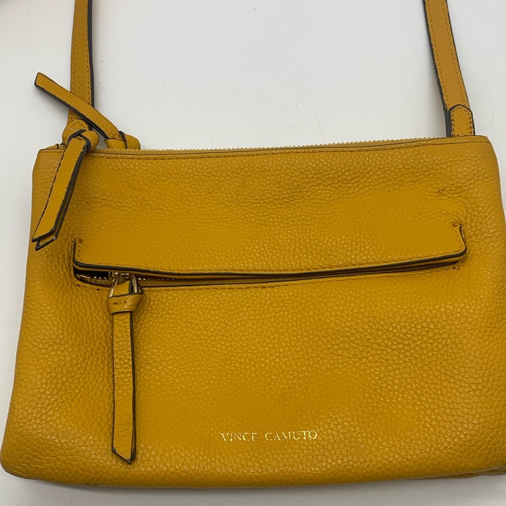 Vince Camuto Pebble Leather Yellow Crossbody Bag MCB7402S